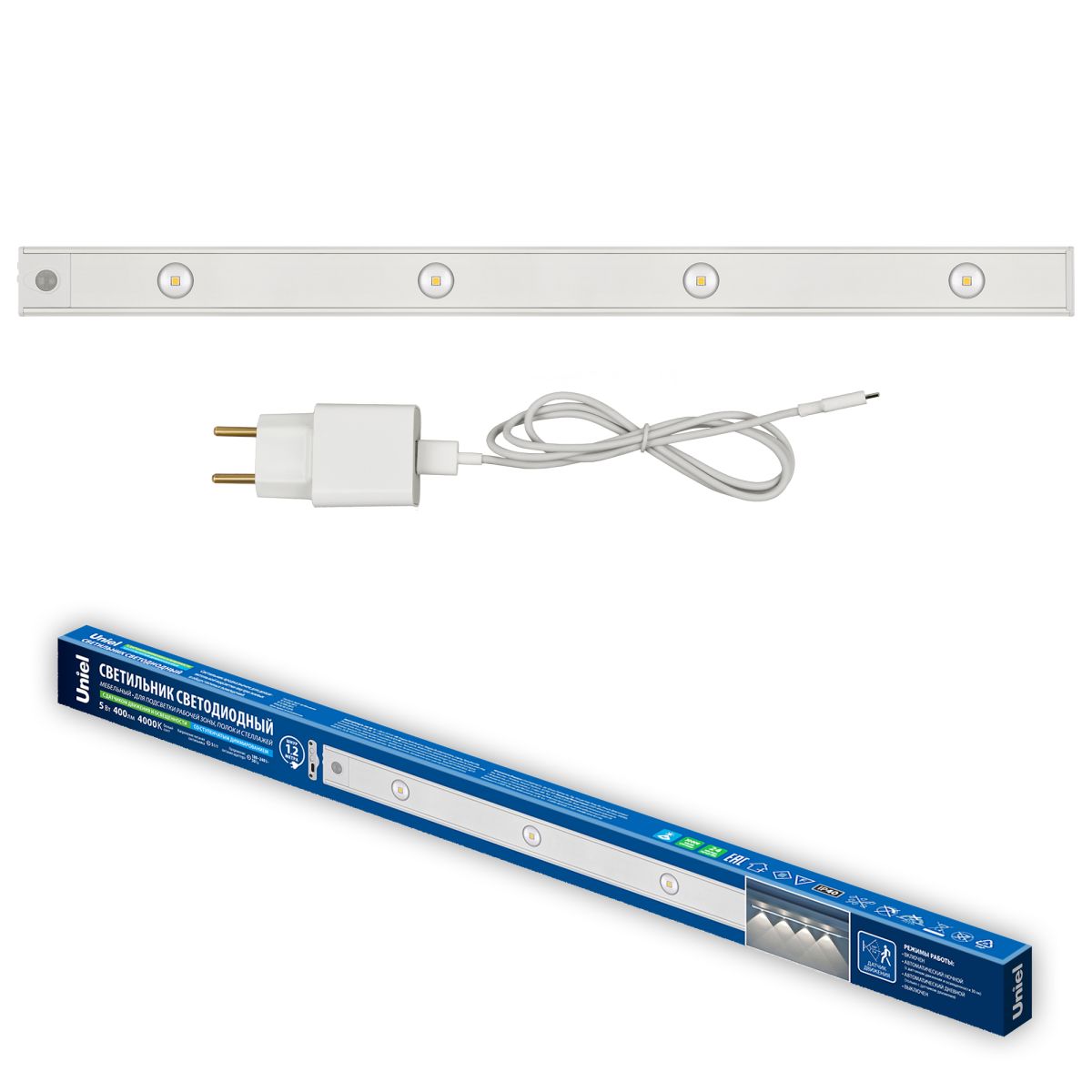 Мебельный светильник Uniel ULI-F50-5W/4000K SENSOR IP40 WHITE UL-00011956 Мебельный светильник Uniel ULI-F50-5W/4000K SENSOR IP40 WHITE UL-00011956