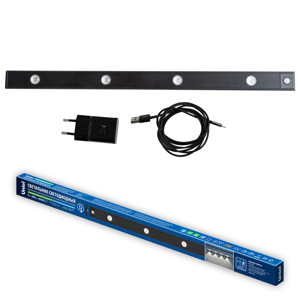Мебельный светильник Uniel ULI-F50-5W/4000K SENSOR IP40 BLACK UL-00011957 Мебельный светильник Uniel ULI-F50-5W/4000K SENSOR IP40 BLACK UL-00011957
