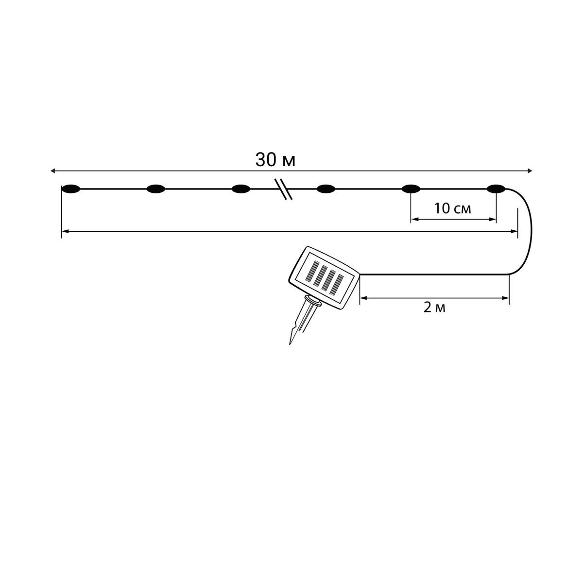 Садовая гирлянда на солнечной батарее Uniel USL-S-128/PT30000 MULTI DEW UL-00012695 Садовая гирлянда на солнечной батарее Uniel USL-S-128/PT30000 MULTI DEW UL-00012695