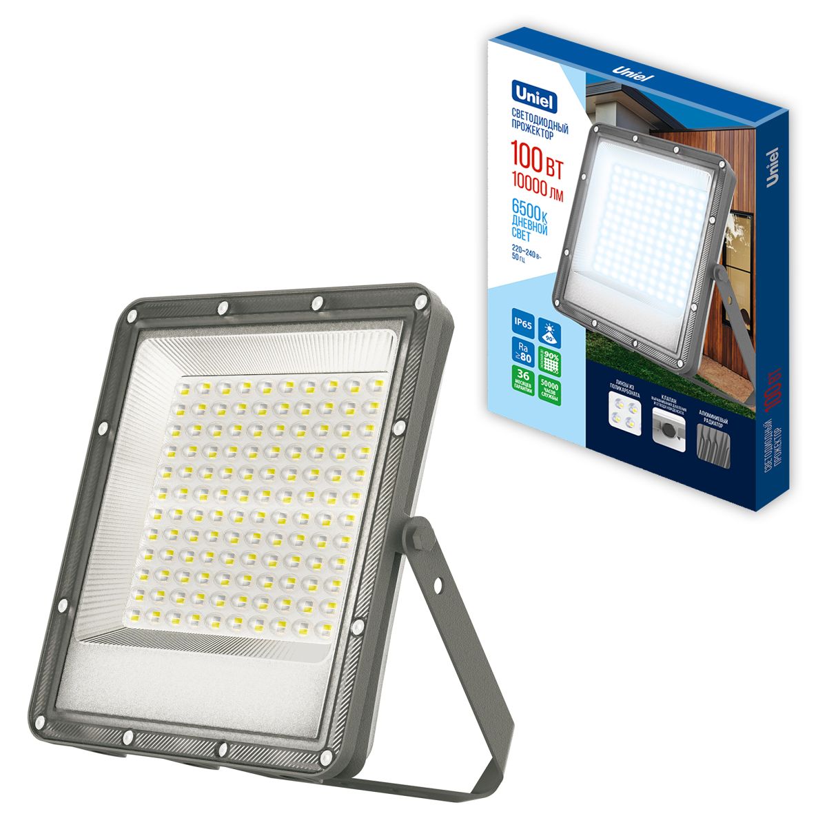 Прожектор Uniel ULF-F51D-100W/6500K IP65 200-240V GREY UL-00012759 Прожектор Uniel ULF-F51D-100W/6500K IP65 200-240V GREY UL-00012759