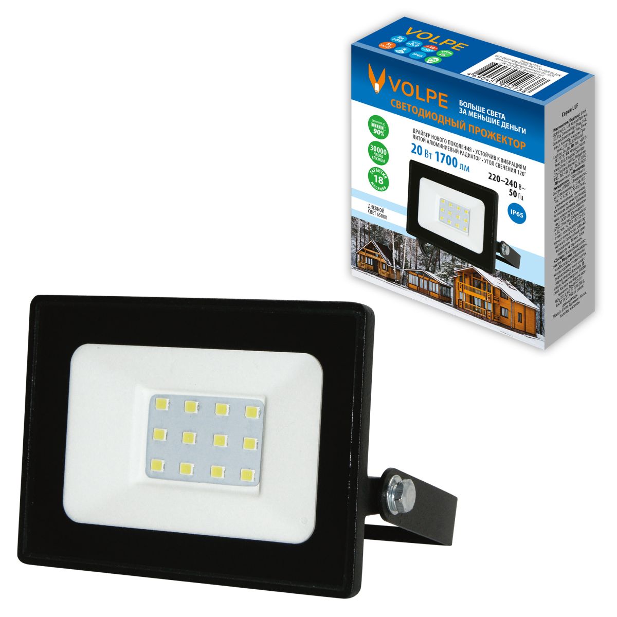 Прожектор Volpe ULF-Q519 20W/6500K IP65 220-240V BLACK UL-00012822 Прожектор Volpe ULF-Q519 20W/6500K IP65 220-240V BLACK UL-00012822