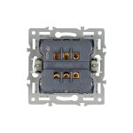 Механизм выключателя двухклавишный проходной Arlight SWT-MKP2-PL-BK (250V, 16A) 043728