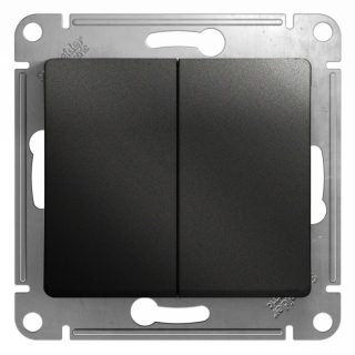 Выключатель 2-клавишный, сх.5, 10АХ Systeme Electric Glossa Антрацит GSL000751