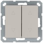 Выключатель двухклавишный для штор 10A 250V с накладкой, цвет Тауп Jasmart G3028T