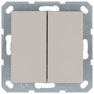 Выключатель двухклавишный проходной Jasmart 10A 250V с накладкой G3022T
