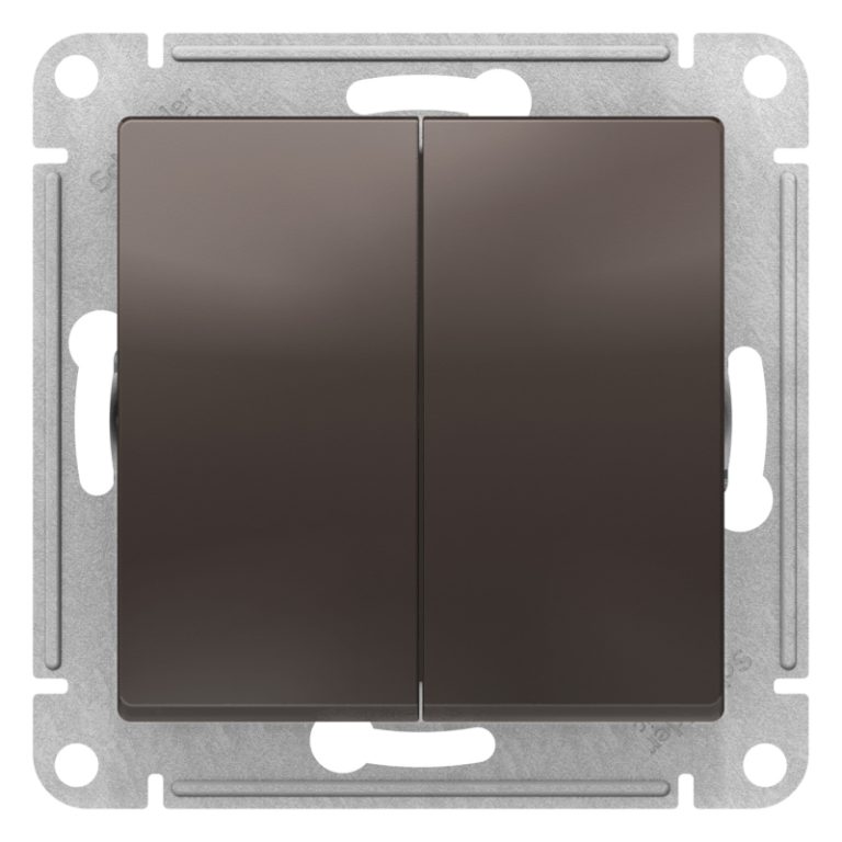 Выключатель двухклавишный Schneider Electric Atlas Design ATN000651