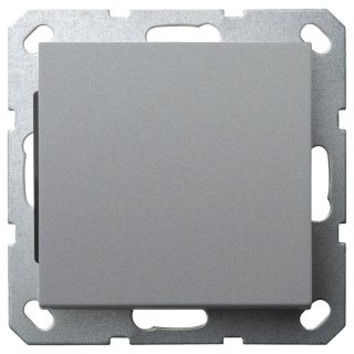 Выключатель одноклавишный Jasmart в комплекте с накладкой 10A 250V цвет алюминий G3011S