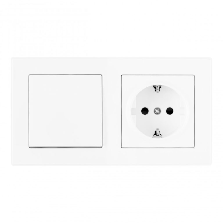 Выключатель одноклавишный с розеткой Arte Milano SET06-2-30-1-40-1 White