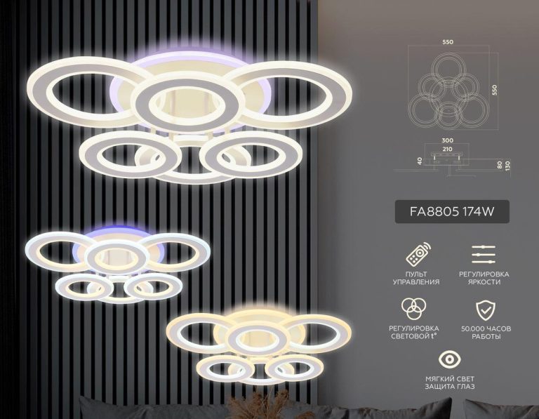 Потолочная светодиодная люстра Ambrella Light Acrylica Original FA8805