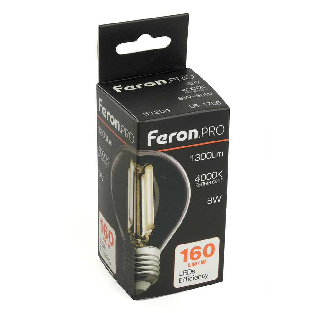 Лампа светодиодная Feron LB-1708 E27 8W 4000K 51254 Лампа светодиодная Feron LB-1708 E27 8W 4000K 51254