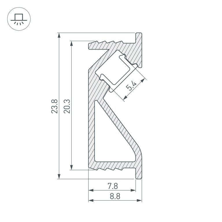 Алюминиевый профиль Arlight SL-Bevel-2000 Anod 031120(1)