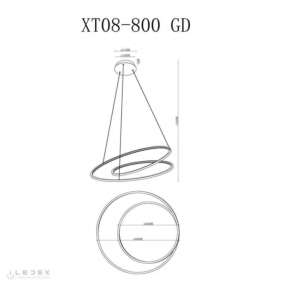 Подвесная люстра iLedex Axis XT08-D800 GD Подвесная люстра iLedex Axis XT08-D800 GD