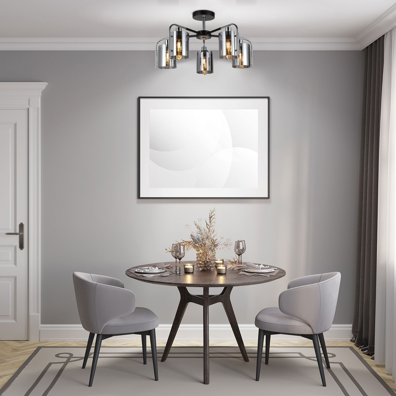 Люстра на штанге Escada Elegant 671/5P Chrome Люстра на штанге Escada Elegant 671/5P Chrome