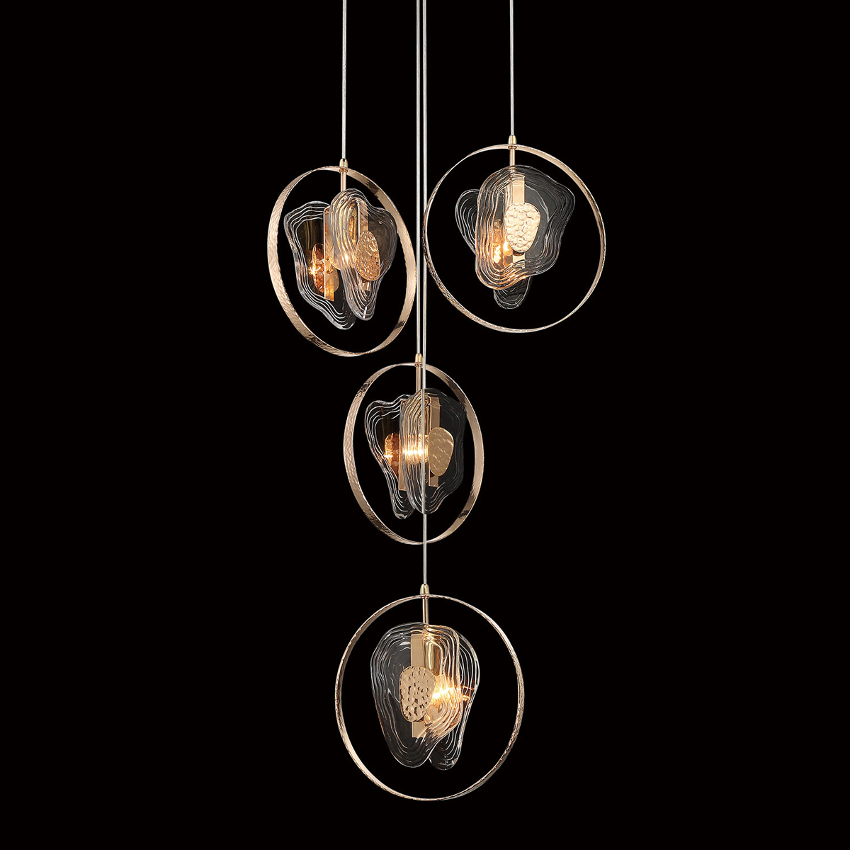 Подвесной светильник Delight Collection Cowley P60669-4 gold/clear Подвесной светильник Delight Collection Cowley P60669-4 gold/clear