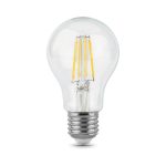Лампа светодиодная филаментная Gauss E27 10W 2700К прозрачная 102802110