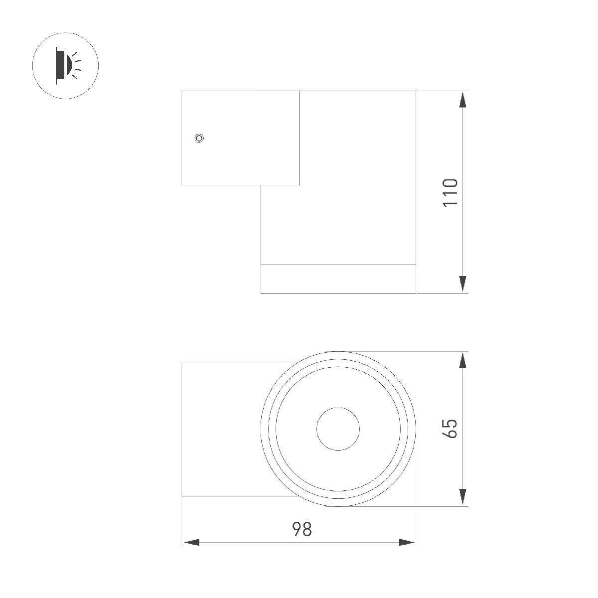 Уличный настенный светильник Arlight LGD-RAY-WALL-R65-12W Warm3000 049984 Уличный настенный светильник Arlight LGD-RAY-WALL-R65-12W Warm3000 049984
