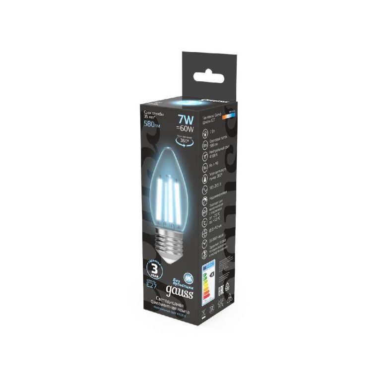 Лампа светодиодная Gauss Filament E27 7W 4100K 103802207