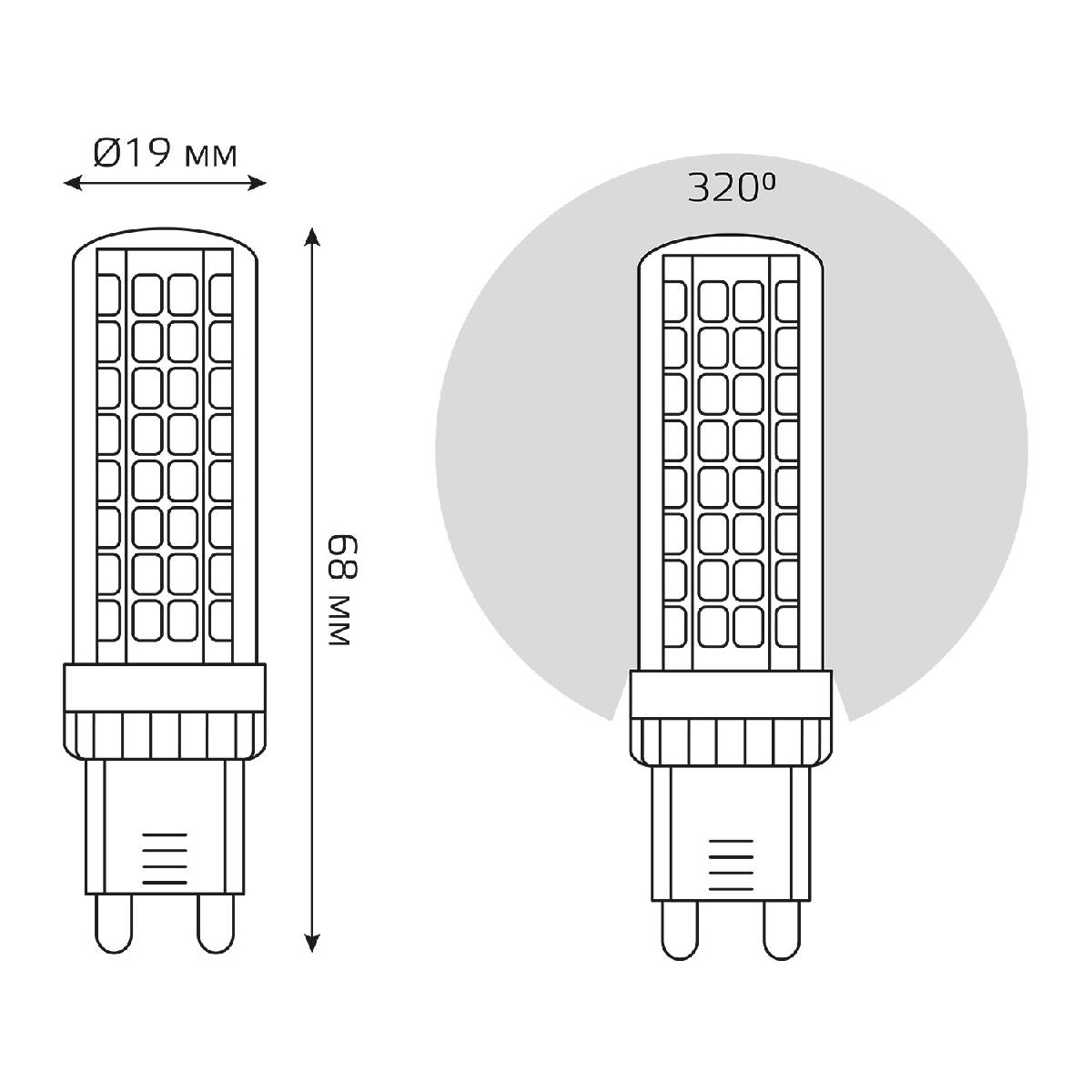 Лампа светодиодная Gauss G9 6,5W 4100К прозрачная 107309206 Лампа светодиодная Gauss G9 6,5W 4100К прозрачная 107309206