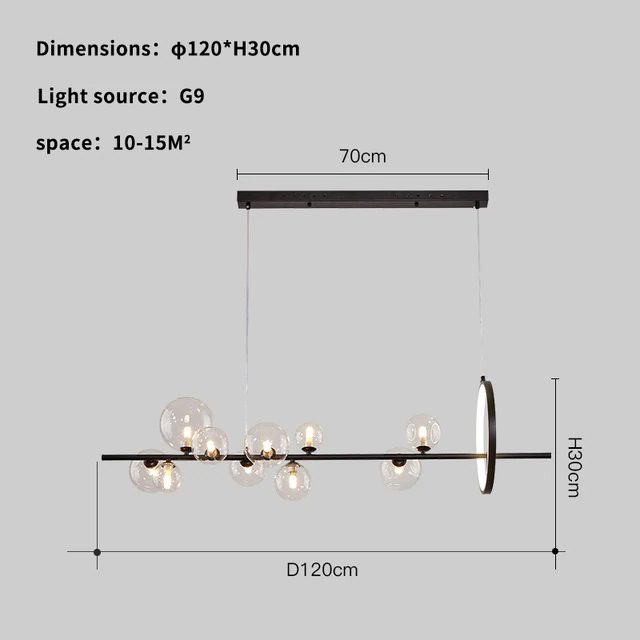 Подвесная люстра Delight Collection Art Deco Bubble KG1233P-10 black/clear Подвесная люстра Delight Collection Art Deco Bubble KG1233P-10 black/clear